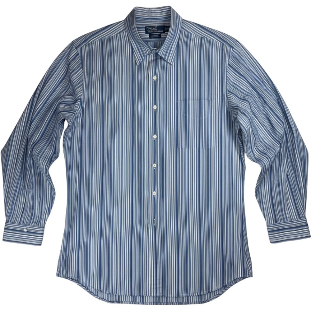 Polo Ralph Lauren Jerome Button‎ Down Shirt Mens XL Blue White Striped Cotton